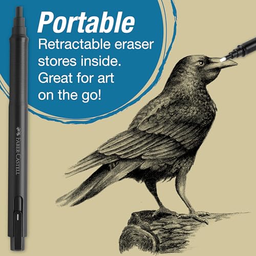 Faber-Castell 185610 - Eraser Pen Precision Eraser Pen, Includes Refill Eraser, for Professionals and Hobby Artists, White - style: Eraser pen