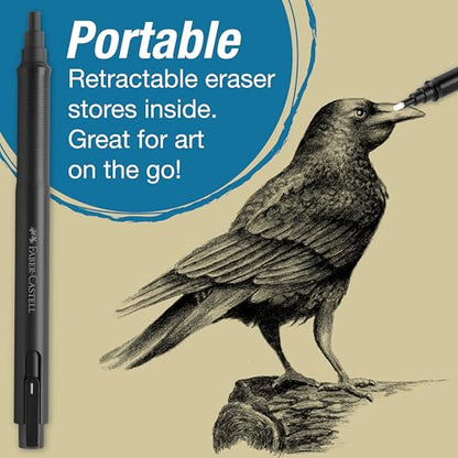 Faber-Castell 185610 - Eraser Pen Precision Eraser Pen, Includes Refill Eraser, for Professionals and Hobby Artists, White - style: Eraser pen