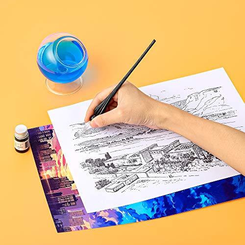 molshine Handmade Glass Dip Pen Crystal Calligraphy Pen Signature Dipped Pen for Artist Women Men Teens,Writing Drawing Decoration Gifts (Black) - color: Black