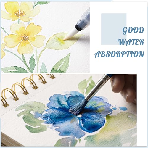 35 Sheets Watercolor Paper Pad 5.5 x 8.5 in, 140 Lb Cold Press, Spiral - size: 5.5x8.5 Inch