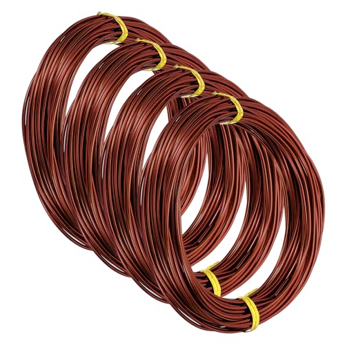 PATIKIL 32.8ft Aluminum Wire, 4pcs Jewelry Wire Bonsai Wire Metal Craft Wire 1.5mm 14 Gauge Wire for Crafts Bonsai Jewelry Making Beading Plants, Bronze - color: Bronze, size: 1.5mm x 32.8ft