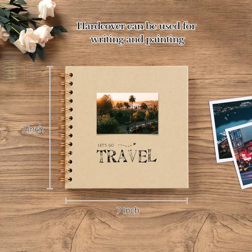 potricher 7 x 7 Inch Small DIY Scrapbook Photo Album 40 Pages, Yellow - color: Yellow, size: 7 Inch 40 Pages