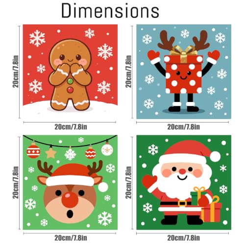 Mrnsiet 4 Pack Framed Paint by Numbers Kit for Kids, Christmas Easy Paint by Numbers for Kids Ages 8-12, DIY Acrylic Oil Painting Drawing Kit for Children Beginner 8x8 Inch - color: DKMT0991+DKMT0992+DKMT0993+DKMT0994-US