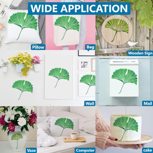 MAYJOYDIY Ginkgo Leaf Stencils, 4 Pieces Multi-Size Templates, 11.8x11.8 to 5.9x5.9 inches, Reusable PET Painting Templates for Wall Art - color: Ginkgo Leaf