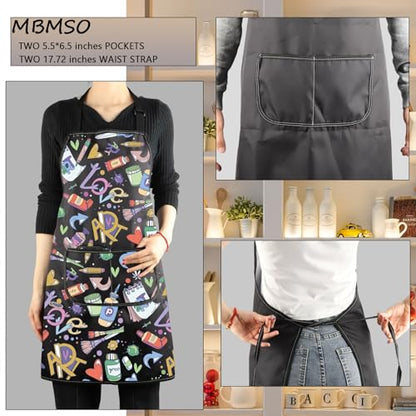 MBMSO Painting Artist Apron with Pockets Artist Painter Gifts Art Lover Gift for Art Teacher Student Painter Apron Waterproof - color: Love Art A-black6
