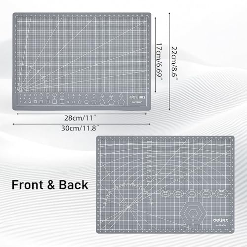 Self Healing Cutting Mat for 3D Printing Models, 12"×9" Double Sided 5-Ply Craft Cutting Board Precision Grid Angle Lines for Small Resin Parts Trimming, FDM Model Deburring - color: A4