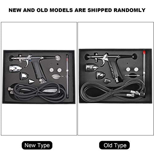 Airbrush Kit with Dual Action Feed, 0.3 & 0.8mm Needles, 2cc Fluid Cup, Multi-Purpose for Nail Art, Makeup, Model Painting, Tattoo