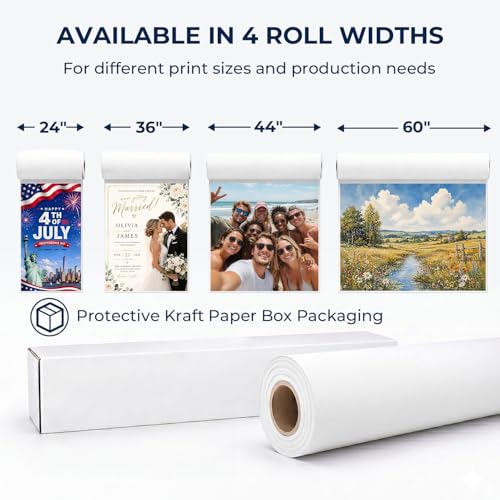 Matte Polyester Canvas Roll for Wide Format Printers, 24" x100', 200 GSM | Quick-dry and water-resistant for fine art, commercial printing, studio photography and gallery wraps, 15 mil with a 2" core - color: 1 roll, size: 24"x100' 200GSM