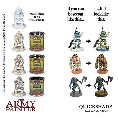 The Army Painter Quickshade Miniature Varnish for Miniature Painting, Strong Tone Model Paint, Pot/Can, (250 mL), Approximately 8.45 oz