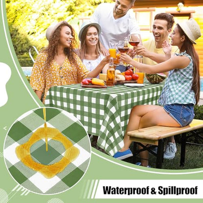 misaya 4 Packs 54 x 78 Inch Buffalo Disposable Table Cloth, Waterproof Plastic Tablecloth, Rectangle Sage Green and White Checkered Table Covers for Picnic, Birthday, Party, Back to School - color: Sage Green and White, size: 54" X 78"