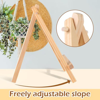 100 Pieces Mini Wooden Easel Stands Tripod Display Tabletop,6 Inch | For Artist Painting Business Cards Photos, Canvas Holder Wedding Table Numbers Party Favors Gift, Natural Wood Tripod Frame - size: 6 Inch