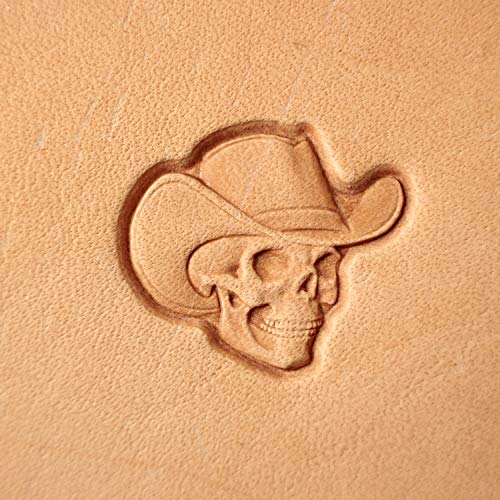 DandS ltd Leather Stamp Tool,Skull with Hat, Professional Steel Craft Tool for Leatherworking, Embossing, Carving & Stamping Leather Projects, Belts Wallets & DIY Projects Compatible with Mallet #358B - color: Skull with Hat 0.70 x 0.82"