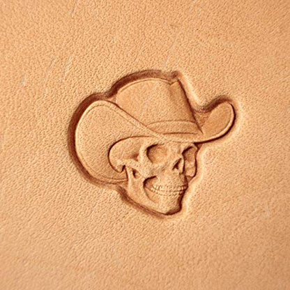 DandS ltd Leather Stamp Tool,Skull with Hat, Professional Steel Craft Tool for Leatherworking, Embossing, Carving & Stamping Leather Projects, Belts Wallets & DIY Projects Compatible with Mallet #358B - color: Skull with Hat 0.70 x 0.82"