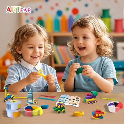 Artpar Air Dry Clay Kit,Modeling Magic Clay Traffic Set,Kids Crafts Gifts - color: Clay traffic kit