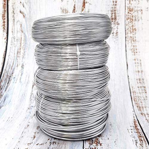 INSPIRELLE 18 Gauge Silver Aluminum Craft Wire Bendable Metal Wire | 377 Feet for Jewelry Craft Making - color: Silver, size: 18 Guage (1.0mm)