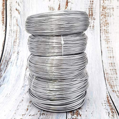 INSPIRELLE 15 Gauge Silver Aluminum Craft Wire Bendable Metal Wire | 164 Feet for Jewelry Craft Making - color: Silver, size: 15 Gauge (1.5mm)