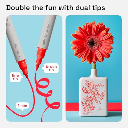 ARTISTRO Red Dual-Tip Acrylic Paint Pens - Set of 2 - color: Red