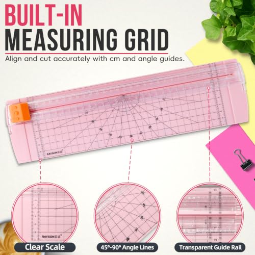 Rayson Paper Cutter Trimmer, A4 Size, 12" Craft Cutter, Light Pink - color: Pink
