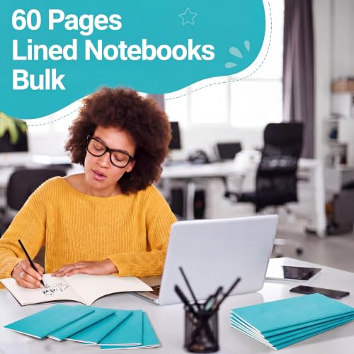 Mimorou 100 Pcs A5 Journals Notebooks Bulk,Cyan,Lined - color: Cyan, style: Lined