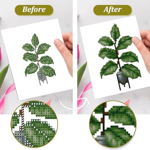 Aestalrcus Plants Small Diamond Art Kits for Adults, 16 Pcs, 6.7x8.3 Inch - color: Green Plants