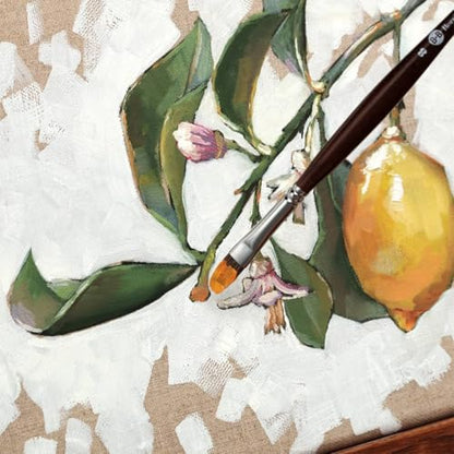 Borciani e Bonazzi Unico Synthetic Mongoose Artist Paint Brush - Series 801 Flat - Size #12 - Watercolors, Oil & Acrylic Paint - Handcrafted in Italy, Anti-Roll Design, Ergonomic Medium Handle - size: 12