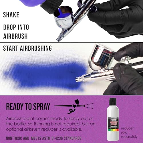U.S. Art Supply Pearlized Magenta Pearl Acrylic Special Effects Airbrush Paint - 8oz Ready to Spray Air Brush Paint for Nails, Models, Fabric - Water-Based Air Brush Painting - color: Magenta Pearl, size: 8 Fl Oz (Pack of 1)
