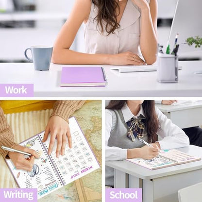 AHGXG Dotted Journal, Grid Spiral Notebook, 110 Pages, A4 (8.5" x 11") | 100 GSM Thick Dot Paper, Waterproof Plastic Cover Journals for Journaling, Sketching (Purple) - color: Purple, style: A4-Dotted