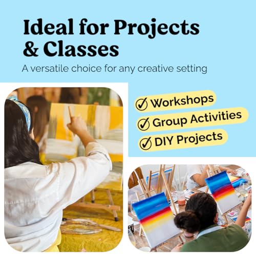 Chalkola Paint Canvases for Painting Multipack - 25 Pack Square Canvas Panels - 4x4, 6x6, 8x8, 10x10, 12x12 inch (5 Each) - 100% Cotton, Primed, Acid Free Art Canvas Boards for Painting | Square Boards - 4x4, 6x6, 8x8, 10x10, 12x12 inch (5 Each) - 100% Co