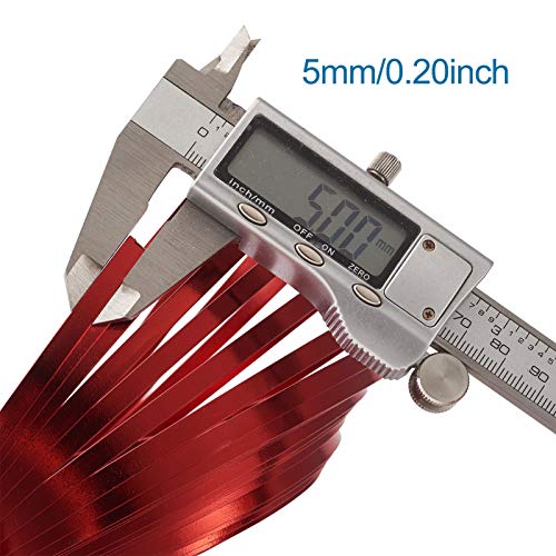 Fashewelry 32.8Ft 5mm Aluminum Flat Wire Solid Bendable Metal Craft Wire Strip for Bezel Sculpting Armature Jewelry Making Gem Metal Wrap, Red - color: Flat-5mm-Red
