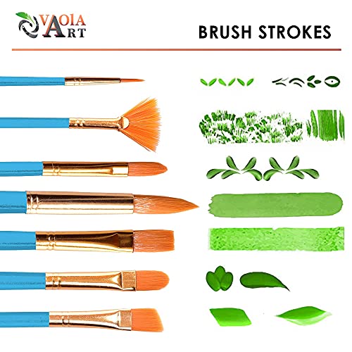 Paint Brush Set for Acrylic Painting Artist Paint Brushes Watercolor Brush Professional Oil Painting Brushes Gouache Paint Set for Body Small Craft Paint Brushes Blue Handle - color: Blue Handle