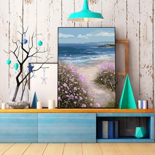 Beach Wildflower Paint by Numbers Kit for Adults Beginner 16X20 inch - color: PB277-1