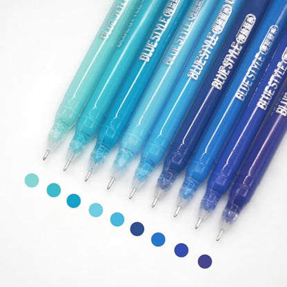 Gel Pens with 0.6mm Fine Point, 9 Colors Acrylic Drawing Gel Pen - color: Blue Style