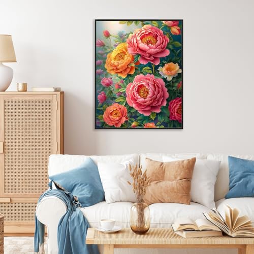 Paint by Numbers Kit for Adults, Peony Flowers Number Painting Canvas Kit - color: PeonyFlowers-1