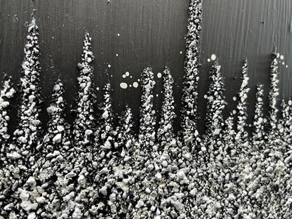 Art Hand-Painted Black and Gray Wall Art Textured Oil Paintings Modern Abstract Wall Art Home Decor 24x60 Inches - color: Yi043