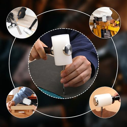 Zlulary 3PCS Rubber Mallet Hammer Leather Mallet Hammer