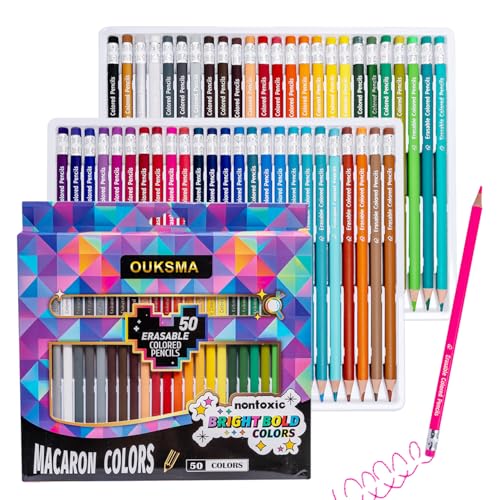 Pre-sharpened Colored Pencils with Erasers, Erasable Color Pencils, Drawing Pencil, Art Pencil for School Supplies, Drawing Supplies (50 Colors) - style: 50 Colors