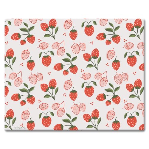 CounterArt Tooty Fruity 3mm Tempered Glass Cutting Board 12" x 15" | Serving Board, Charcuterie Board - color: Tooty Fruity