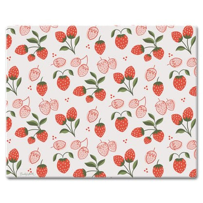 CounterArt Tooty Fruity 3mm Tempered Glass Cutting Board 12" x 15" | Serving Board, Charcuterie Board - color: Tooty Fruity
