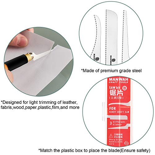 Honoson 6 Pieces Hobby Saw Blades Replacement Mini Craft Blade Micro Knife Saw Blades with Plastic Storage Box for Hand Cutting Tree Limbs and Branches Wood Pruning