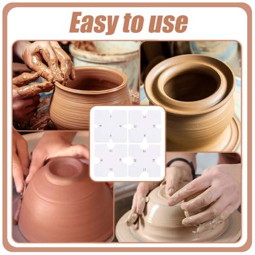 INFUNLY 4PCS White Pottery Foot Rim Shape Tools 2.6x2.6 Inch Acrylic Square Pottery Wheel Rib Tool 0.3~0.6" Diameters Edge Trimming Tools Clay Sculpting Utensil for Carving Clay Shape DIY Ceramics