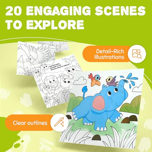 JoyCat Find & Color Paint with Water Coloring Books for Toddlers | Seek and Find Learning Activity, Animal No Mess Arts & Crafts Kids Toys Ages 3-5 & 4-8, Birthday Gifts for Boys & Girls - style: Animals