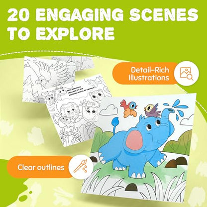 JoyCat Find & Color Paint with Water Coloring Books for Toddlers | Seek and Find Learning Activity, Animal No Mess Arts & Crafts Kids Toys Ages 3-5 & 4-8, Birthday Gifts for Boys & Girls - style: Animals