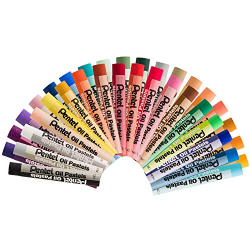 Pentel Arts Oil Pastel Set, 5/16 x 2-7/16 Inch, Assorted Colors, Set of 36 - size: 1 Count (Pack of 36)