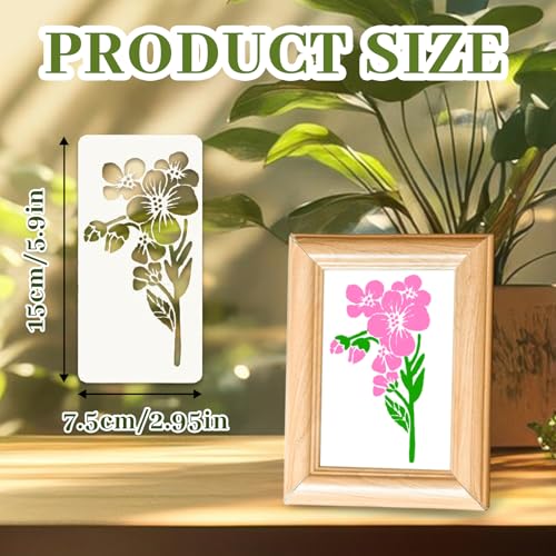 18 Sheet Reusable Flower Stencils for Painting,Stencils for Painting on Wood,Large Floral Stencil Templates with Leaf Vine Designs for DIY Crafts,Home Decor,Furniture Art - style: Art Deco