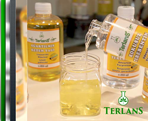 TERLANS Professional Odorless Oil Paint Thinner 100 ml (3.38 Fl.Oz.) – Controlled and Smooth Dilution, Completely Odorless Turpentine Substitute for Painting