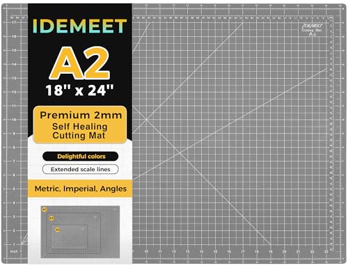 Large Self Healing Sewing Mat 18"x24", A2 Rotary Mat for Quilting & Sewing, Non-slip, 5-Ply Double-Sided, Rotary Cutting Board for Crafts Cutting Fabric Leather Modeling Projects, Anthracite Gray - color: Anthracite Gray, size: A2:18‘’x24‘’
