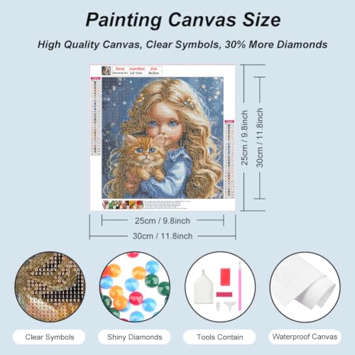 SJUTOUCI Cat Diamond Art Kit for Adults, Kitten Diamond Painting - color: Cat