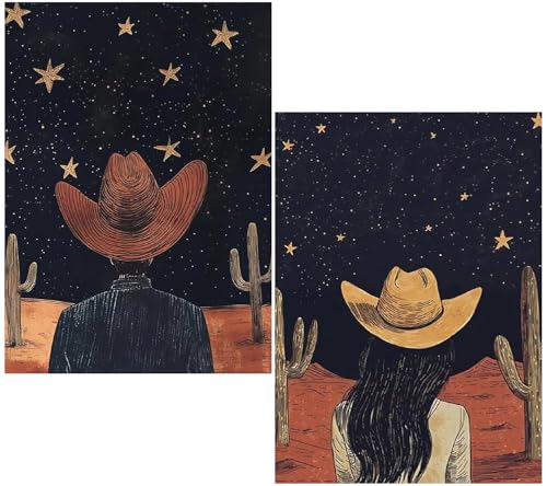 2Pack Cowboy Diamond Art Kits for Adults Diamond Painting Kit for Beginner | South Western Desert 5D DIY Diamond Dots Full Drill Crafts for Gem Art Dot Art for Adults Home Wall Decor for Teens 12x16 in - color: DP03415