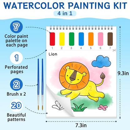 Paint with Water Coloring Books for Kids & Toddlers(Animal) | Mess Free Watercolor Painting Set, Water Color Painting Book,Craft Art Kit, Boys & Girls Birthday Gift, Travel Activity Toy - style: Animal A