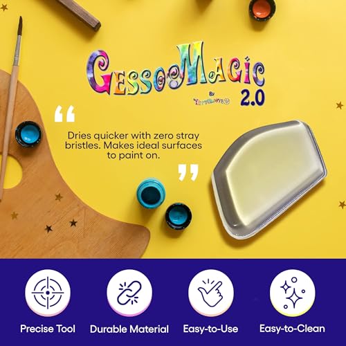 4-Pack! YippyGroove Gesso Canvas Primer Silicone Brush - The Gesso Magic 2.0 for Primer Paint - Art Supplies, Painting Supplies for Any Art Set, Acrylic Paint, Sculpting, Pottery & More (GM2.0x4Pack) - style: GM2.0x4Pack